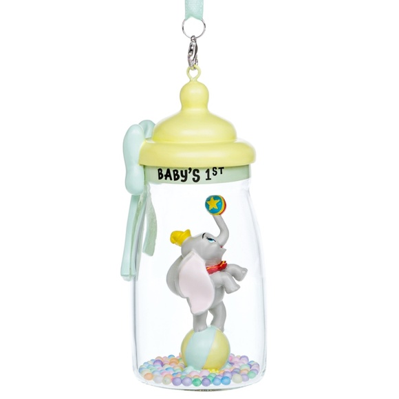 Disney Other - Disney Parks Dumbo Baby 1st 2024 Glass Bottle Christmas Ornament - NEW